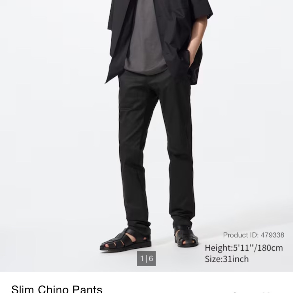 Uniqlo Black Chino Pants